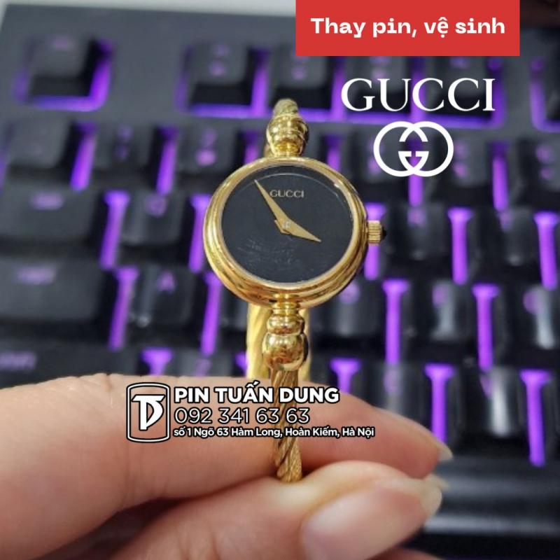 Thay pin đồng hồ nữ Gucci 2700.2L Gold Plated Quartz Women 
