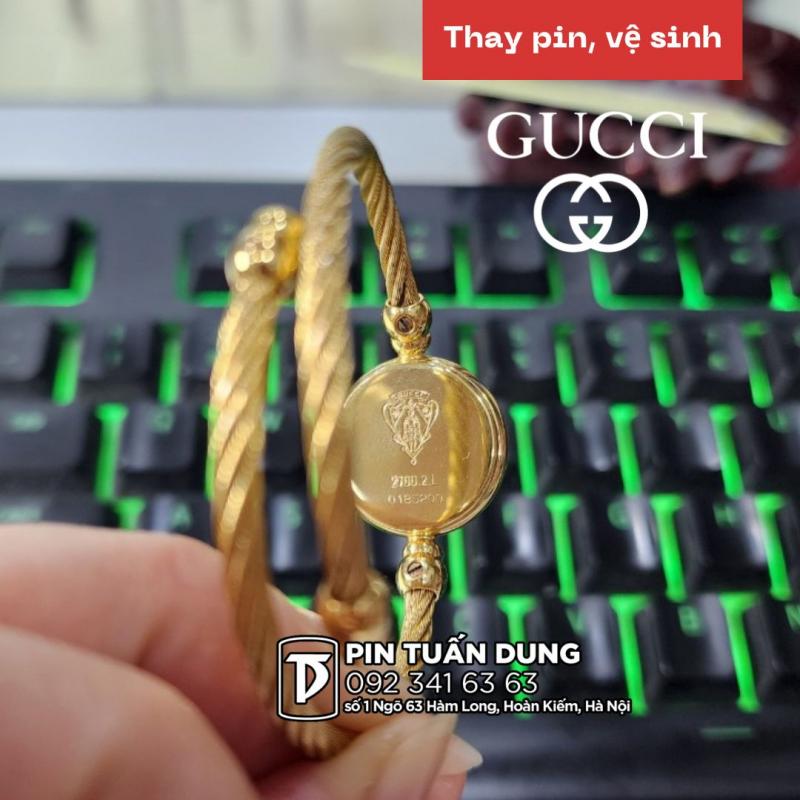 Thay pin đồng hồ nữ Gucci 2700.2L Gold Plated Quartz Women 
