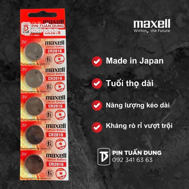 Vỉ 5 viên pin 3v Maxell CR2016 